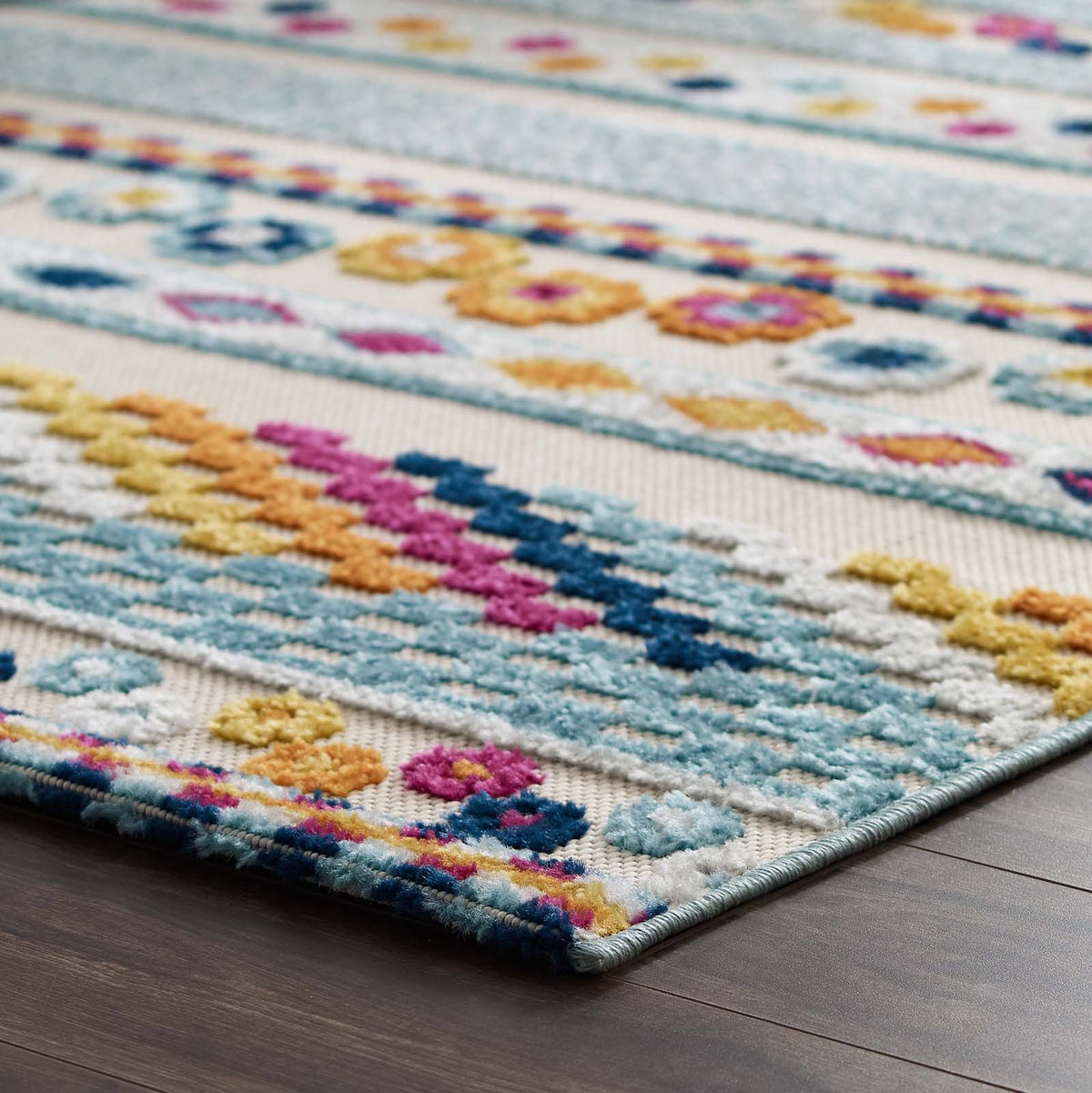 Reflect Cadhla Vintage Abstract Geometric Lattice Indoor and Outdoor Area Rug