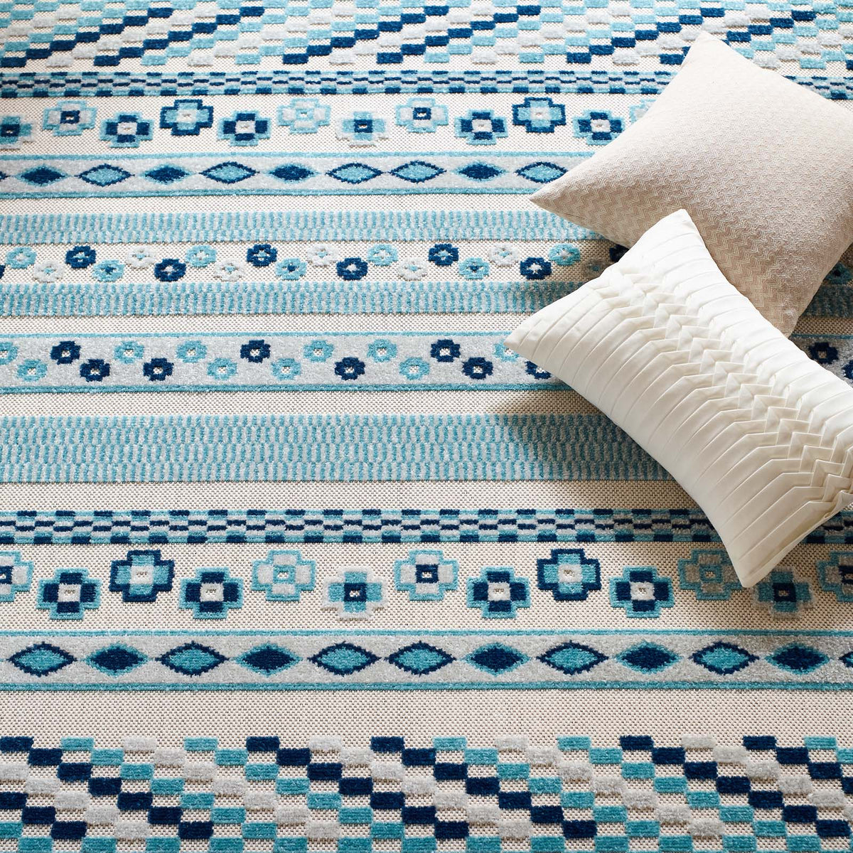 Reflect Cadhla Vintage Abstract Geometric Lattice Indoor and Outdoor Area Rug