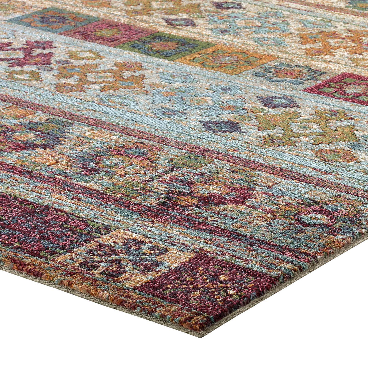 Tribute Nala Distressed Vintage Floral Lattice Area Rug