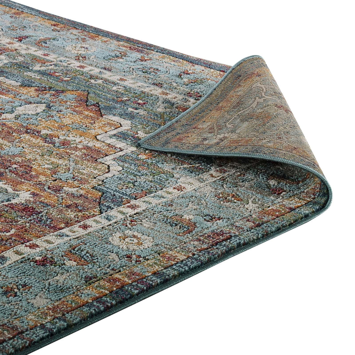 Tribute Diantha Distressed Vintage Floral Vintage Medallion Area Rug