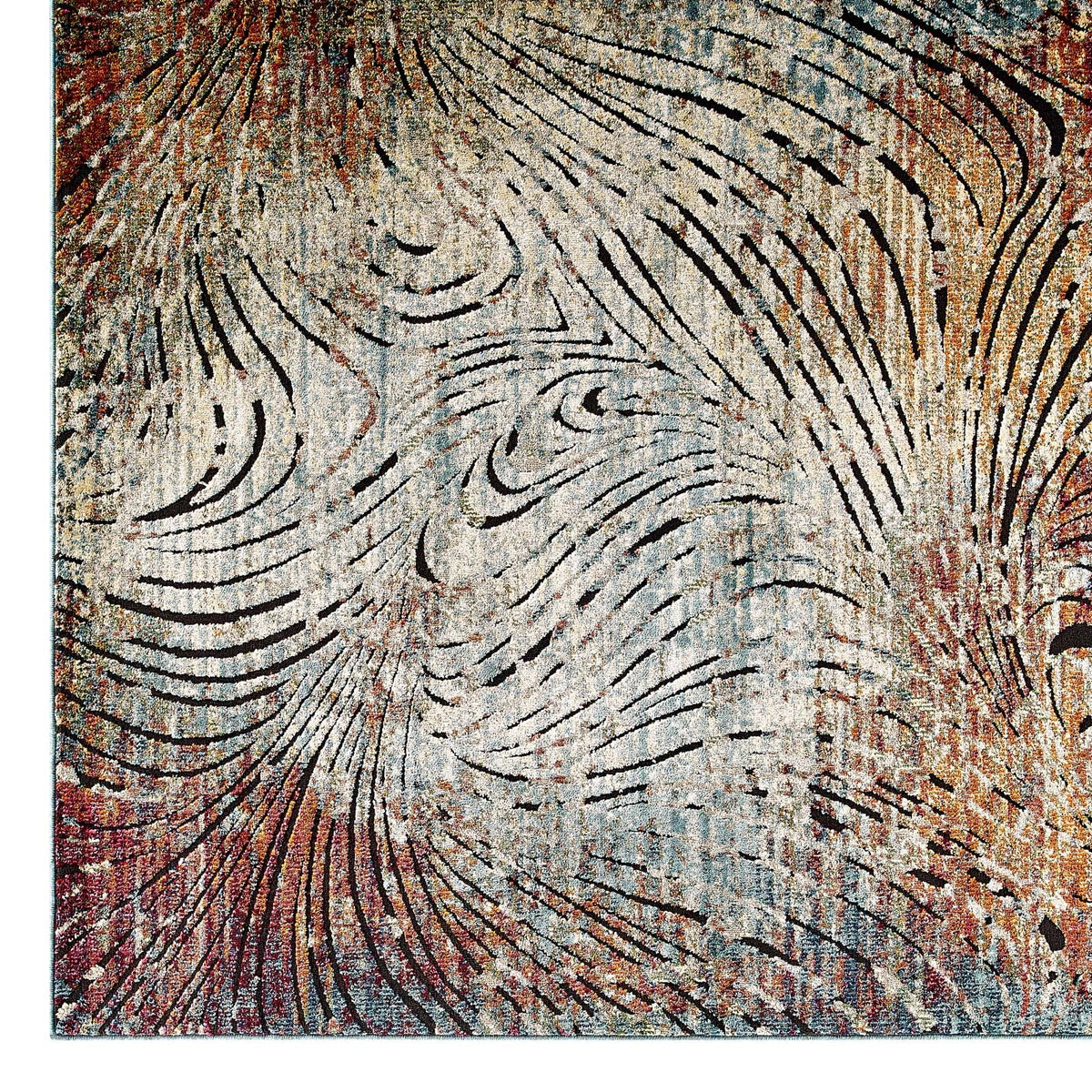 Tribute Ember Contemporary Modern Vintage Mosaic Area Rug