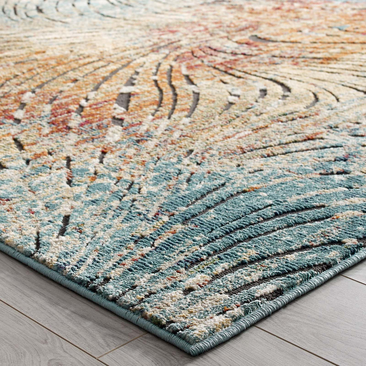 Tribute Ember Contemporary Modern Vintage Mosaic Area Rug