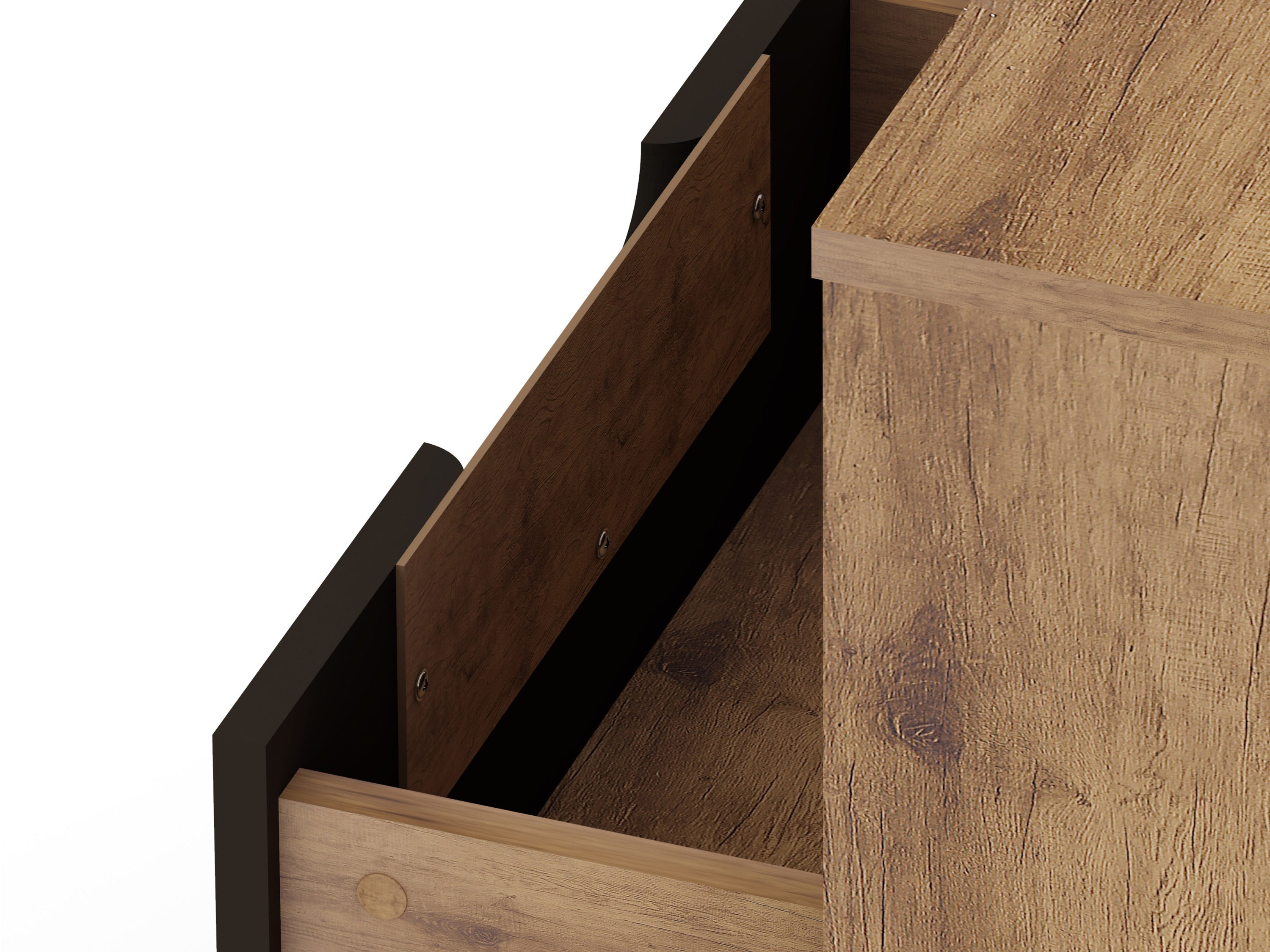 Rockefeller 1.0 Nature and Textured Grey  Nightstand