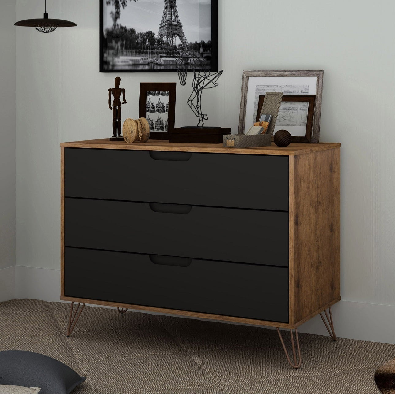 Rockefeller Modern Nature and Textured Gray Dresser