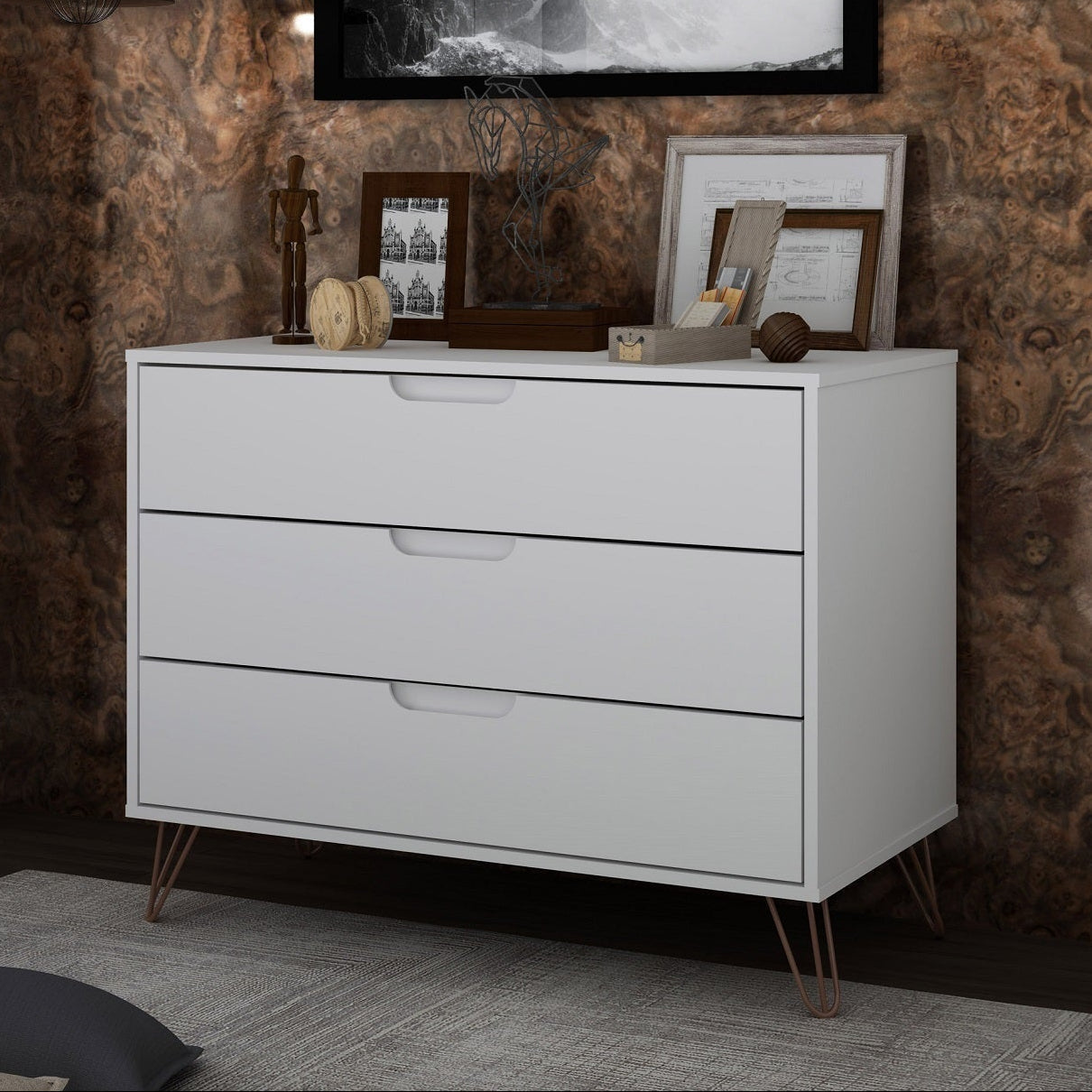 Rockefeller Modern White Dresser