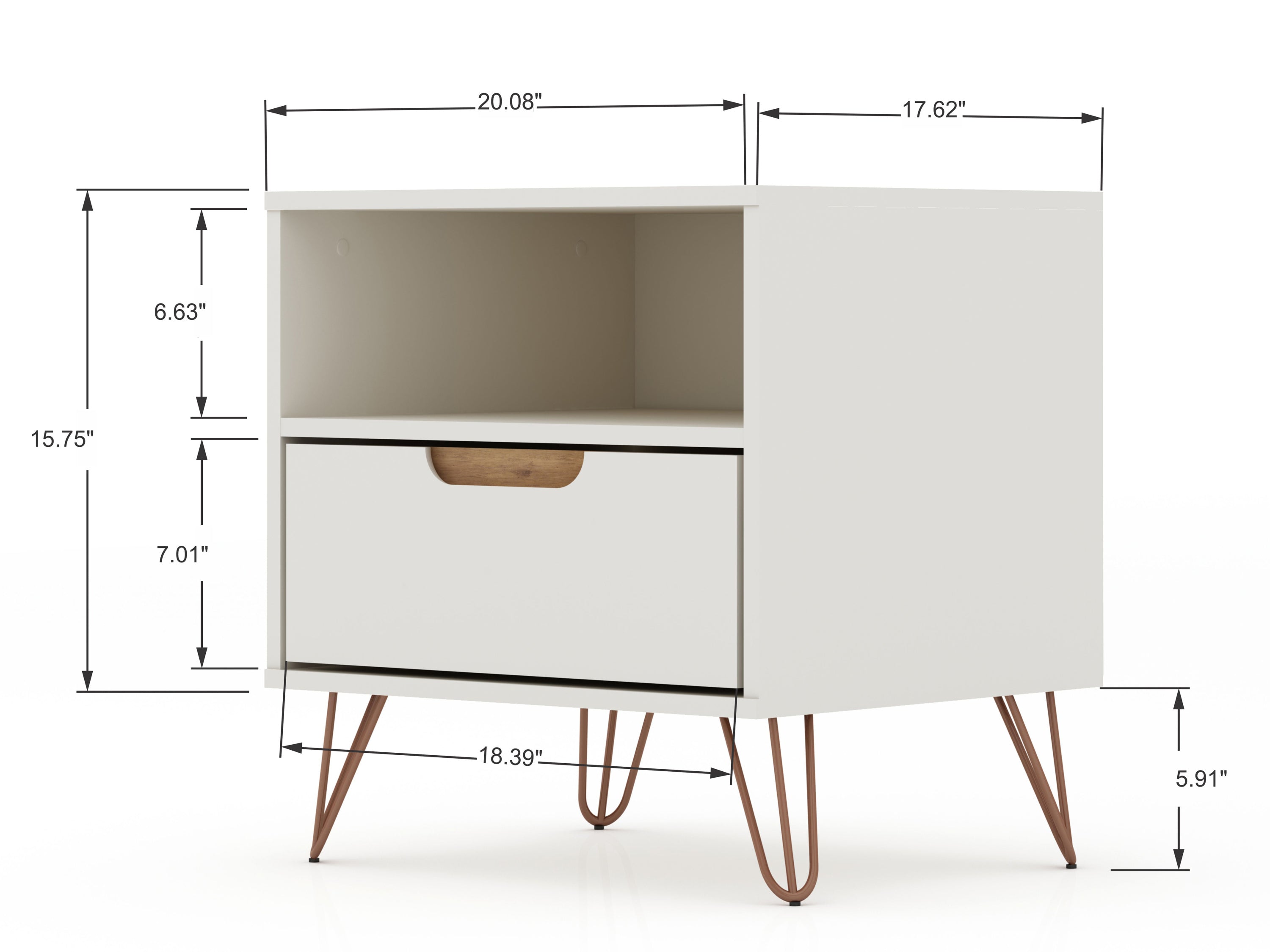 Rockefeller Nightstand 1.0 in Off White