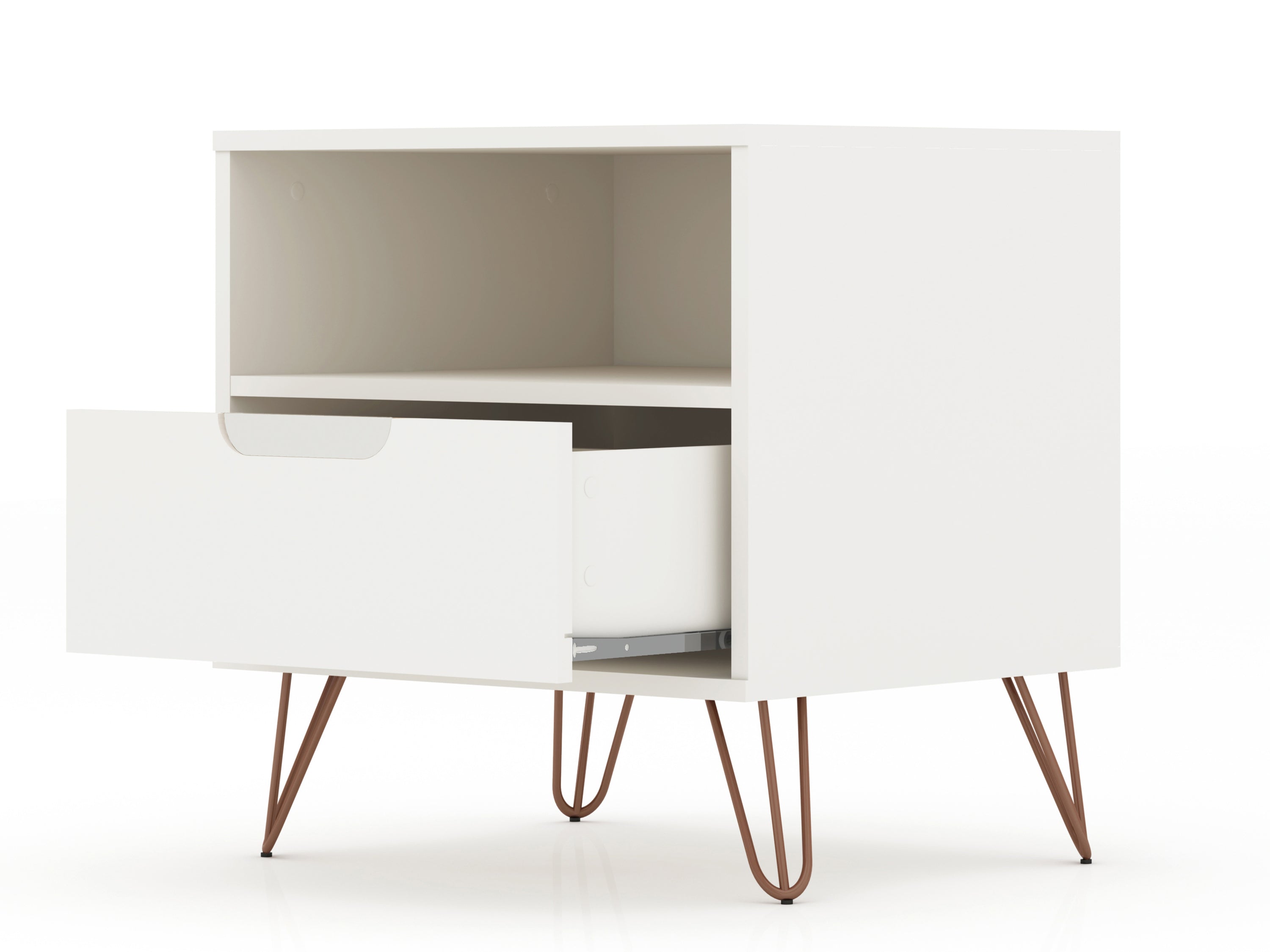 Rockefeller Nightstand 1.0 in White