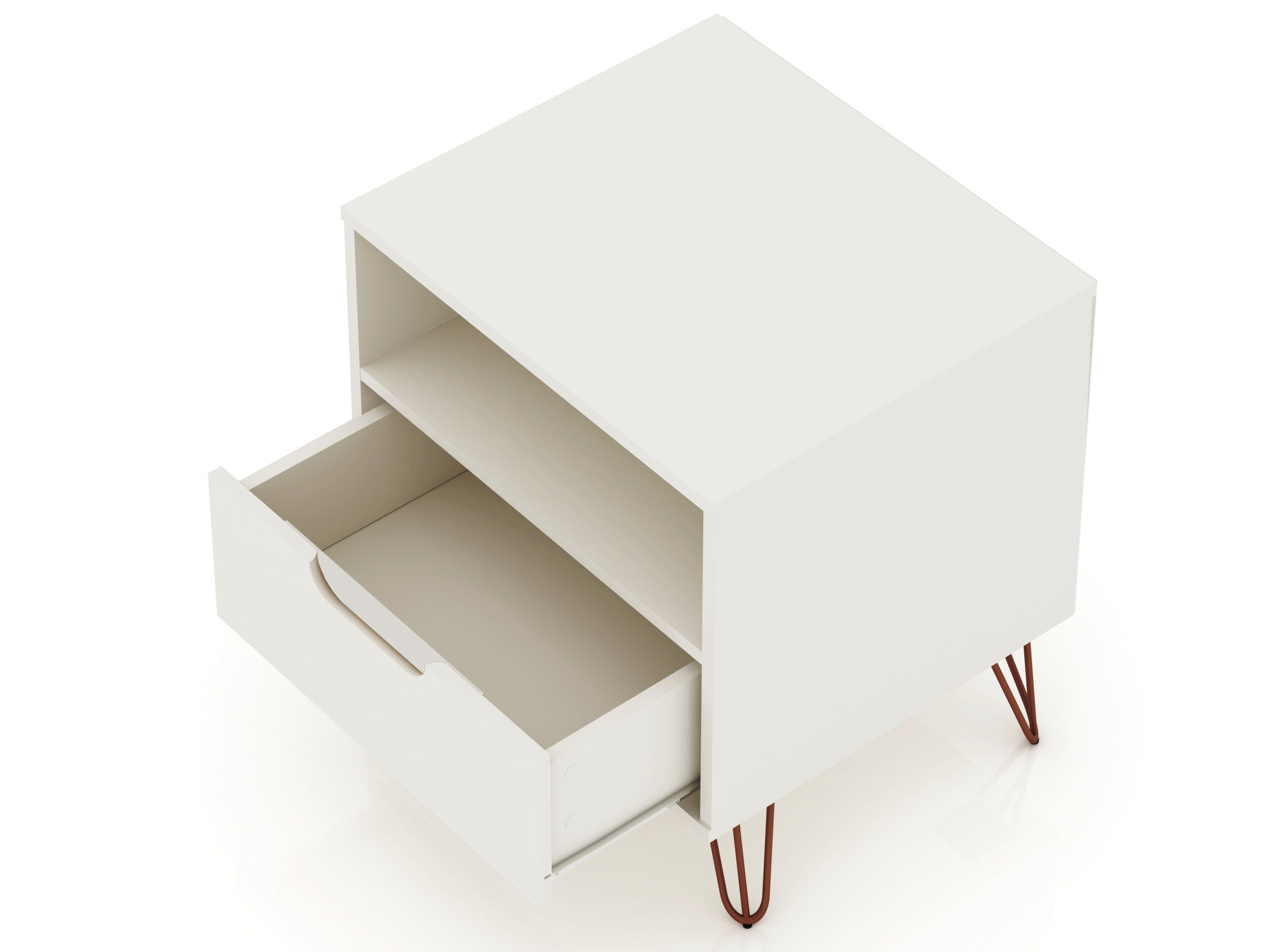 Rockefeller Nightstand 1.0 in White