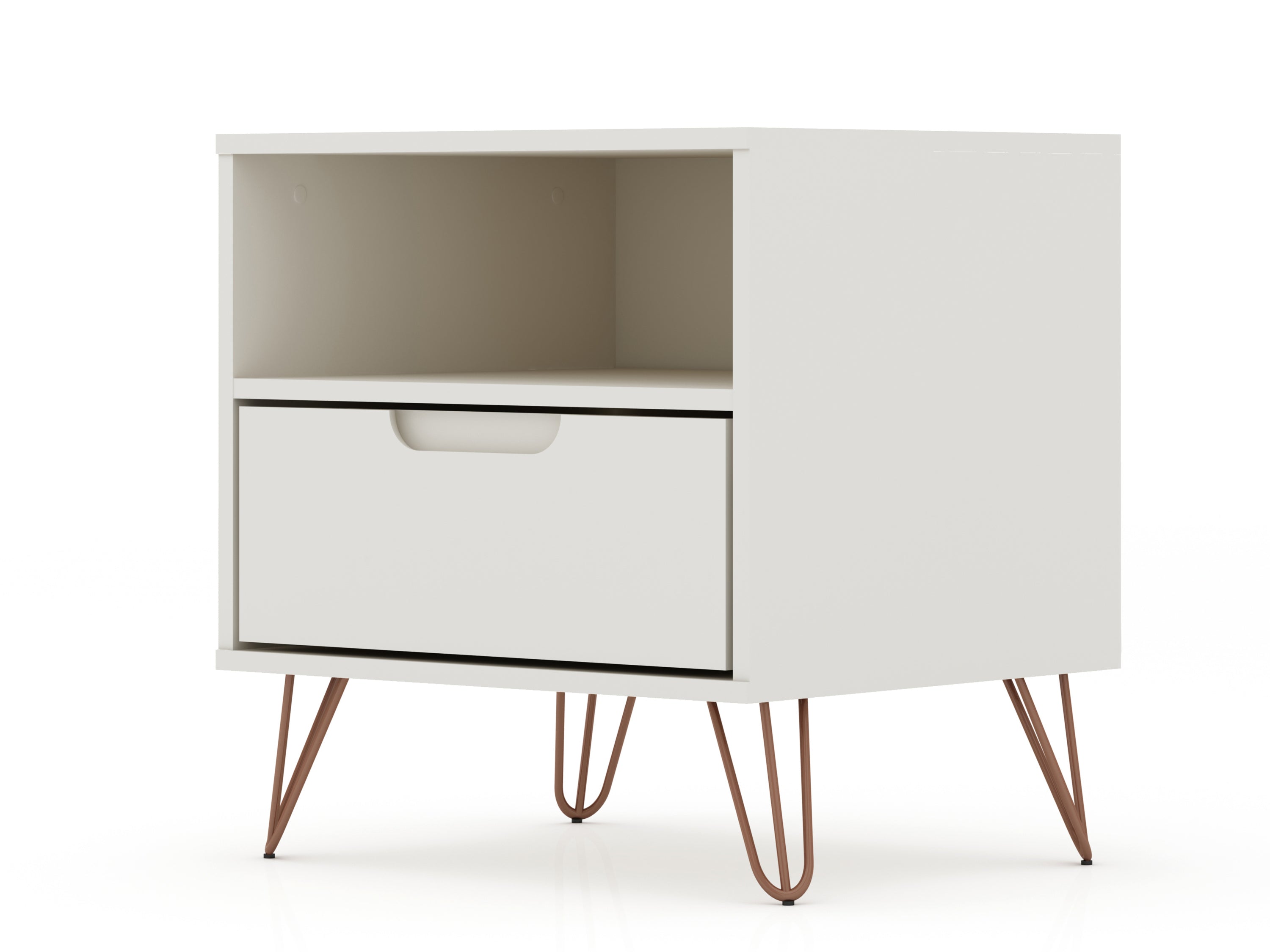 Rockefeller Nightstand 1.0 in White