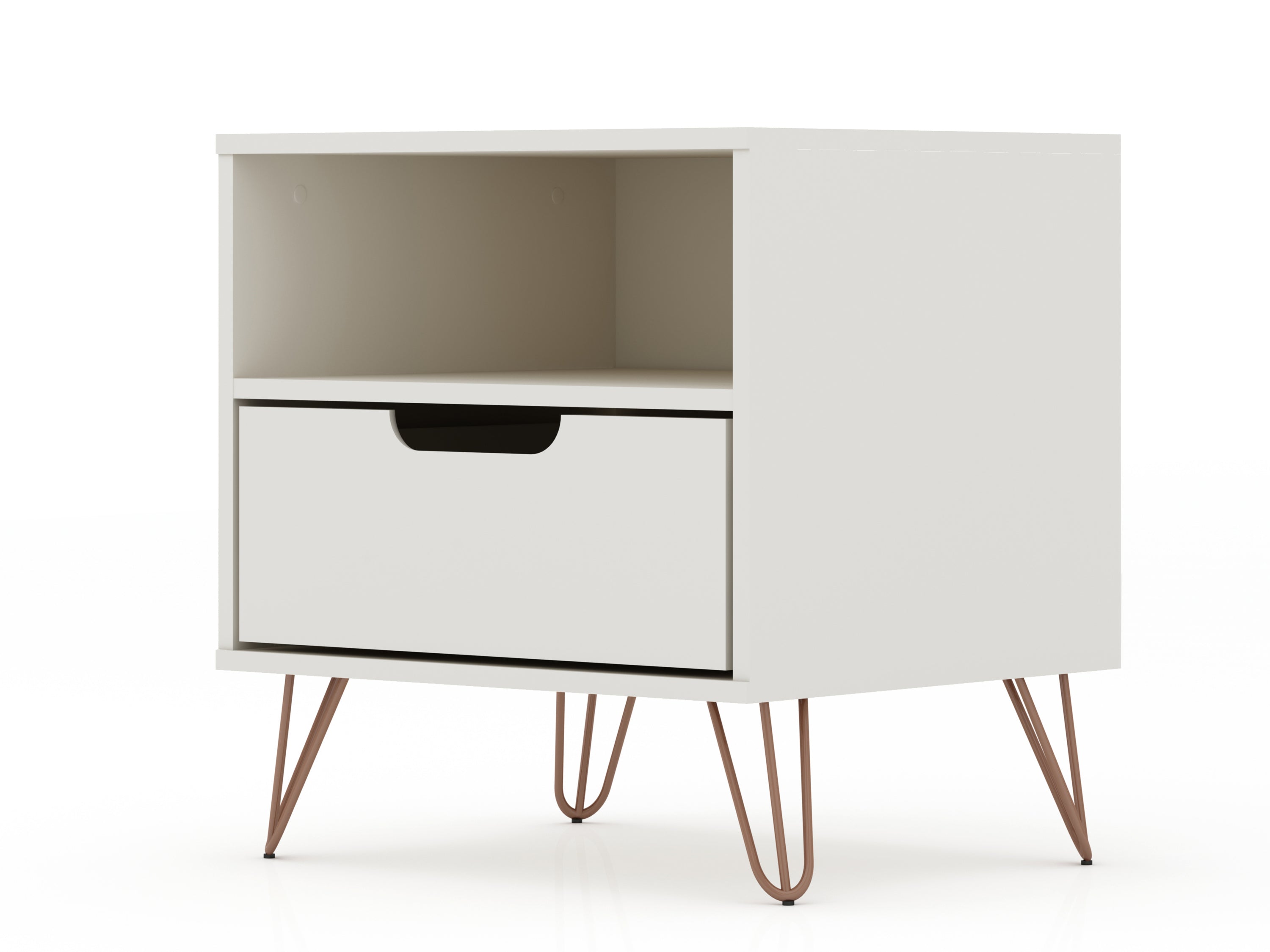 Rockefeller Nightstand 1.0 in White