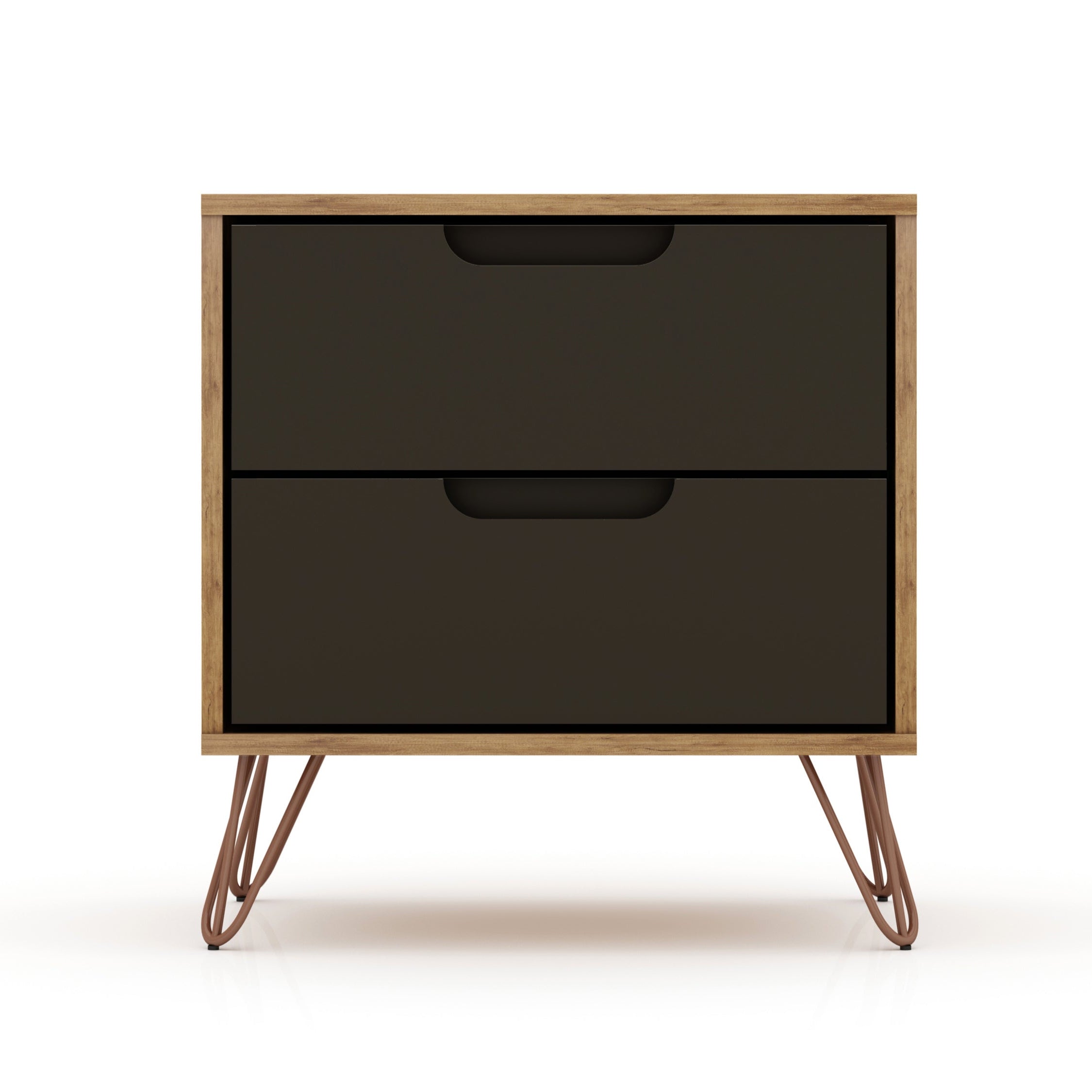 Rockefeller Nightstand 2.0 in Nature and Textured Grey