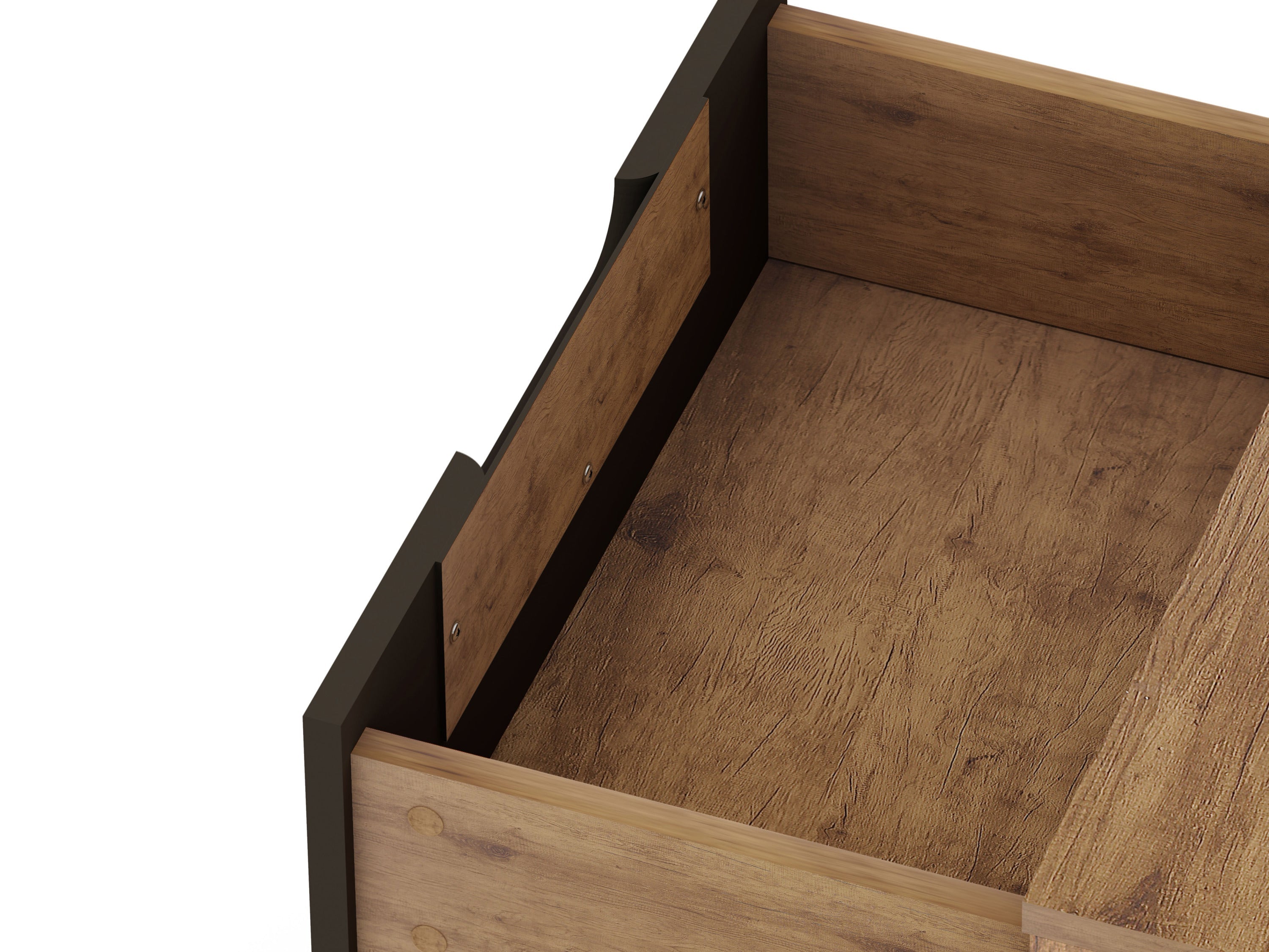 Rockefeller Nightstand 2.0 in Nature and Textured Grey