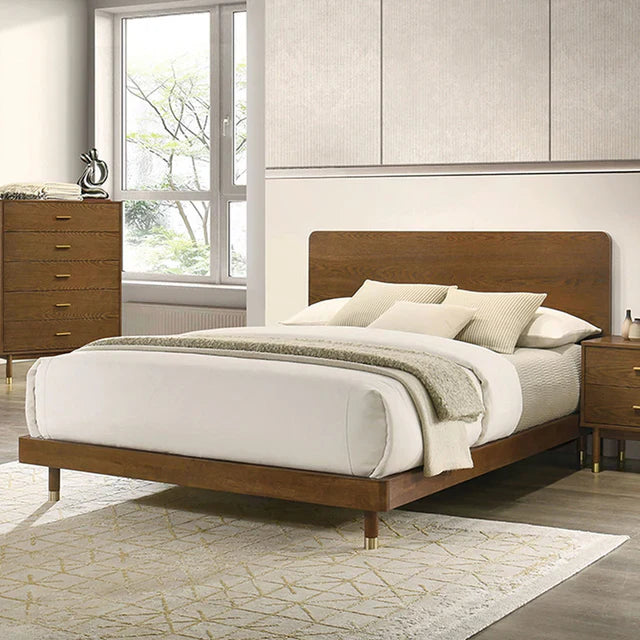 Romford Walnut Rubberwood Queen Bed