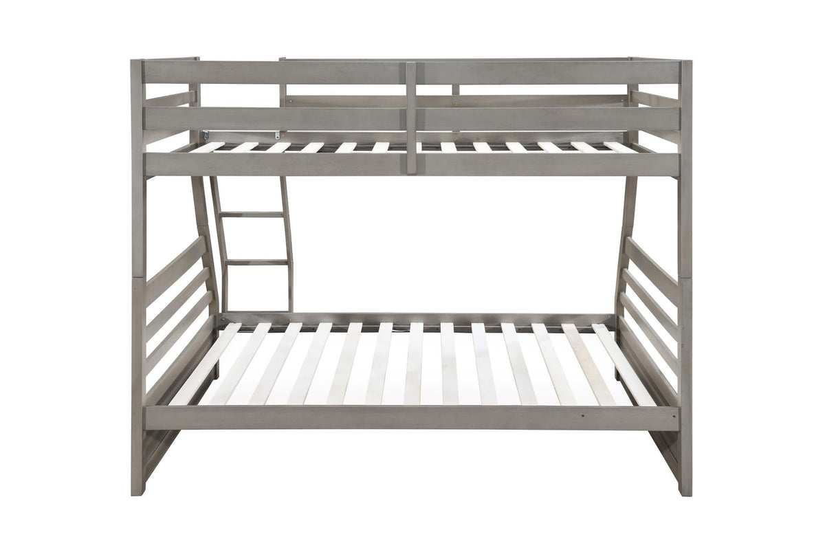 Light Gray Twin/Full Bunk Bed
