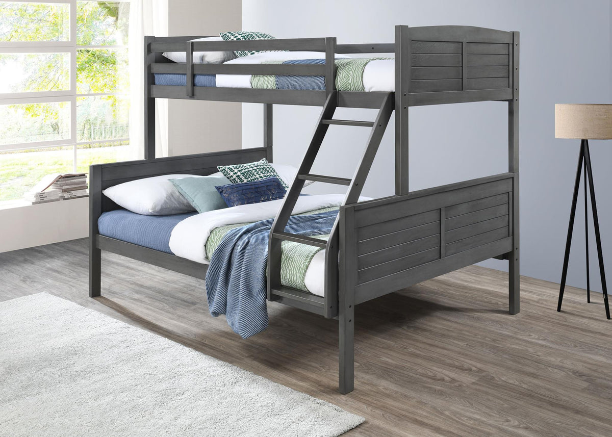 Antique Gray Twin/Full Bunk Bed