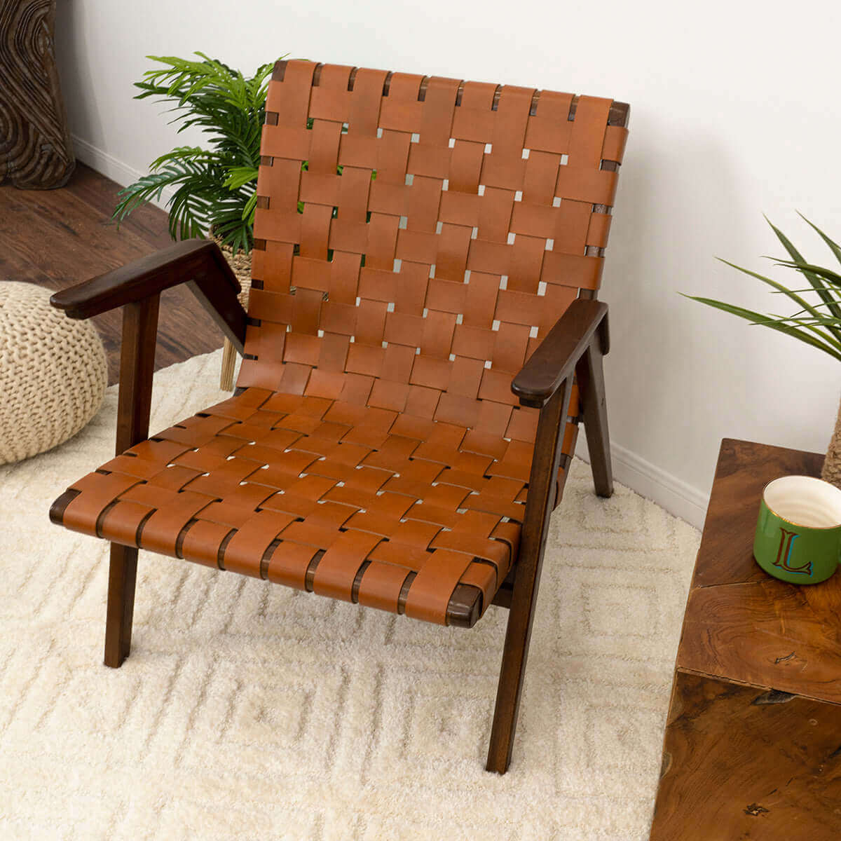 Albany Strap Leather Lounge Chair