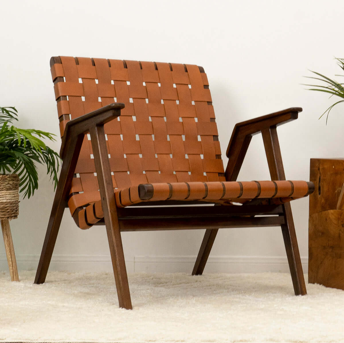 Albany Strap Leather Lounge Chair