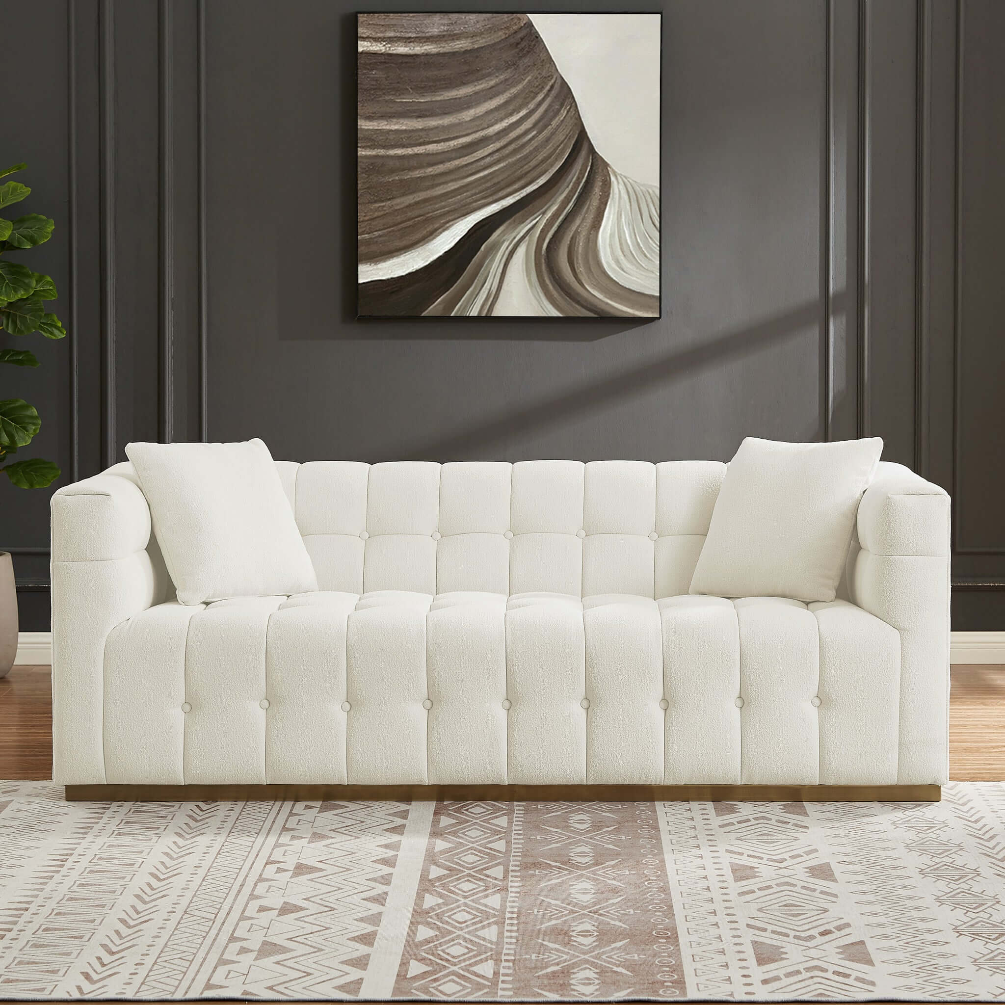 Solna Sofa White Boucle