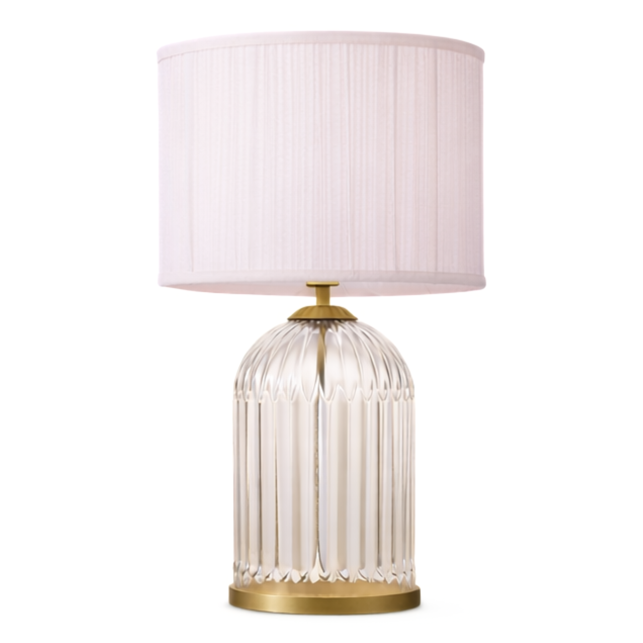 Starlight Gold Glass Table Lamp with Pink Shade
