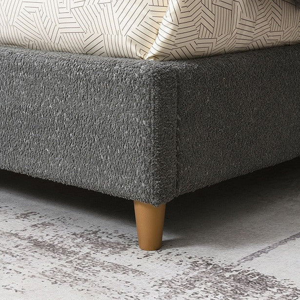 Stavern Contemporary Gray Boucle Eastern King Platform Bed
