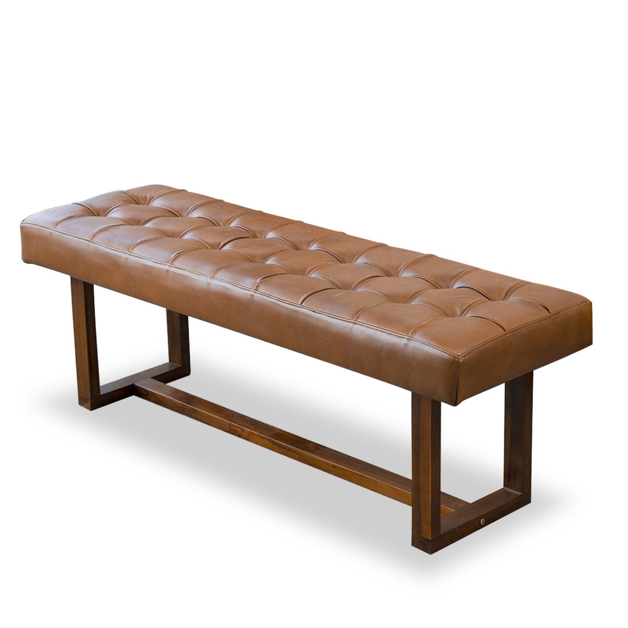 Sumba Antique Tan Leather Bench