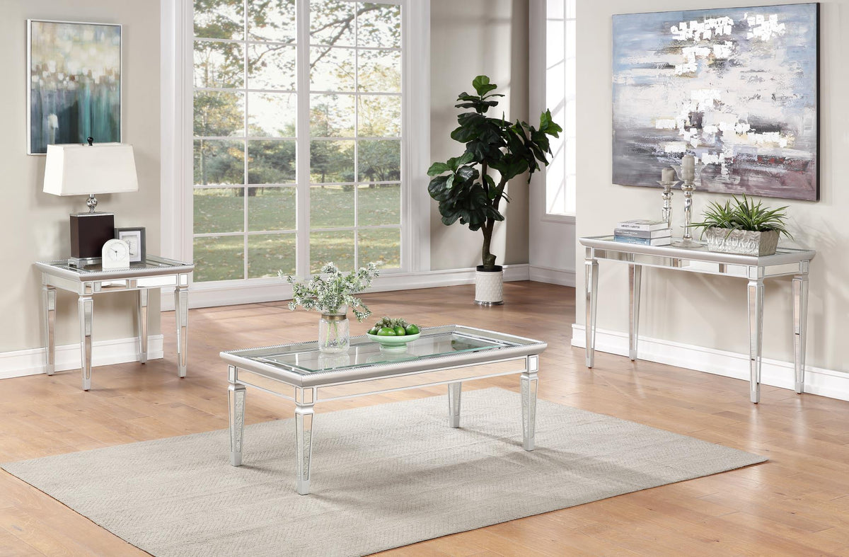Silver/Mirror End Table (T025)