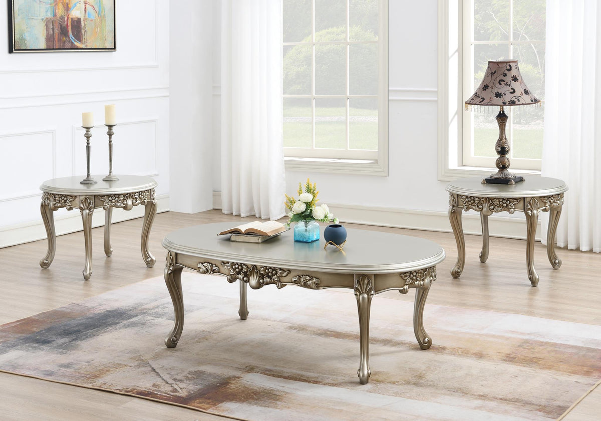 Traditional Champagne Coffee & End Table Set