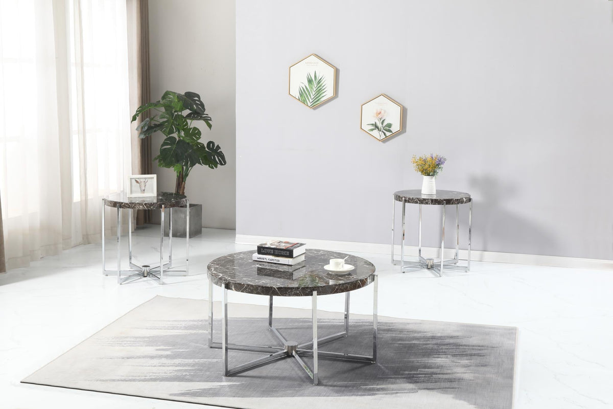 Brown 3-Piece Table Set (T270)