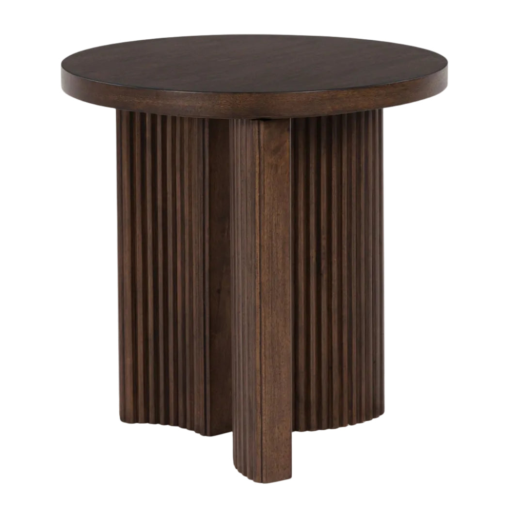 Korestone Round End Table - Brown
