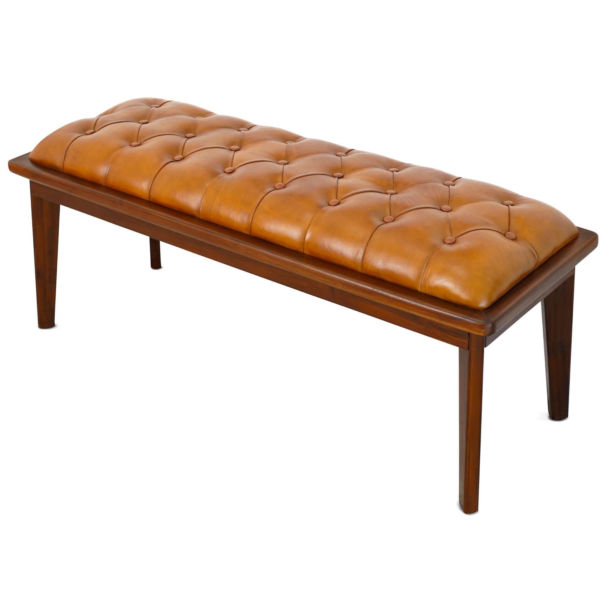 Pierre Tan Leather Bench