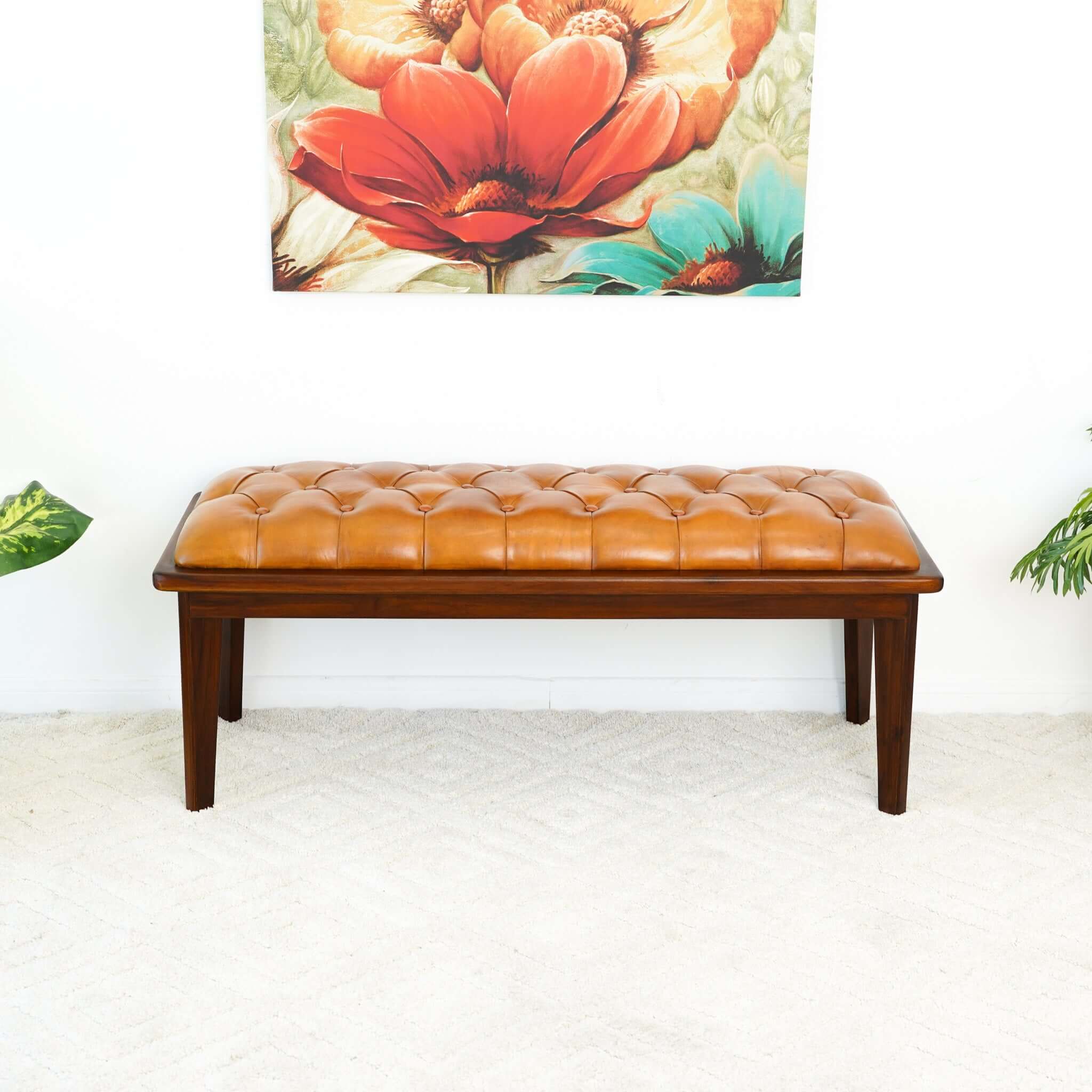 Pierre Tan Leather Bench