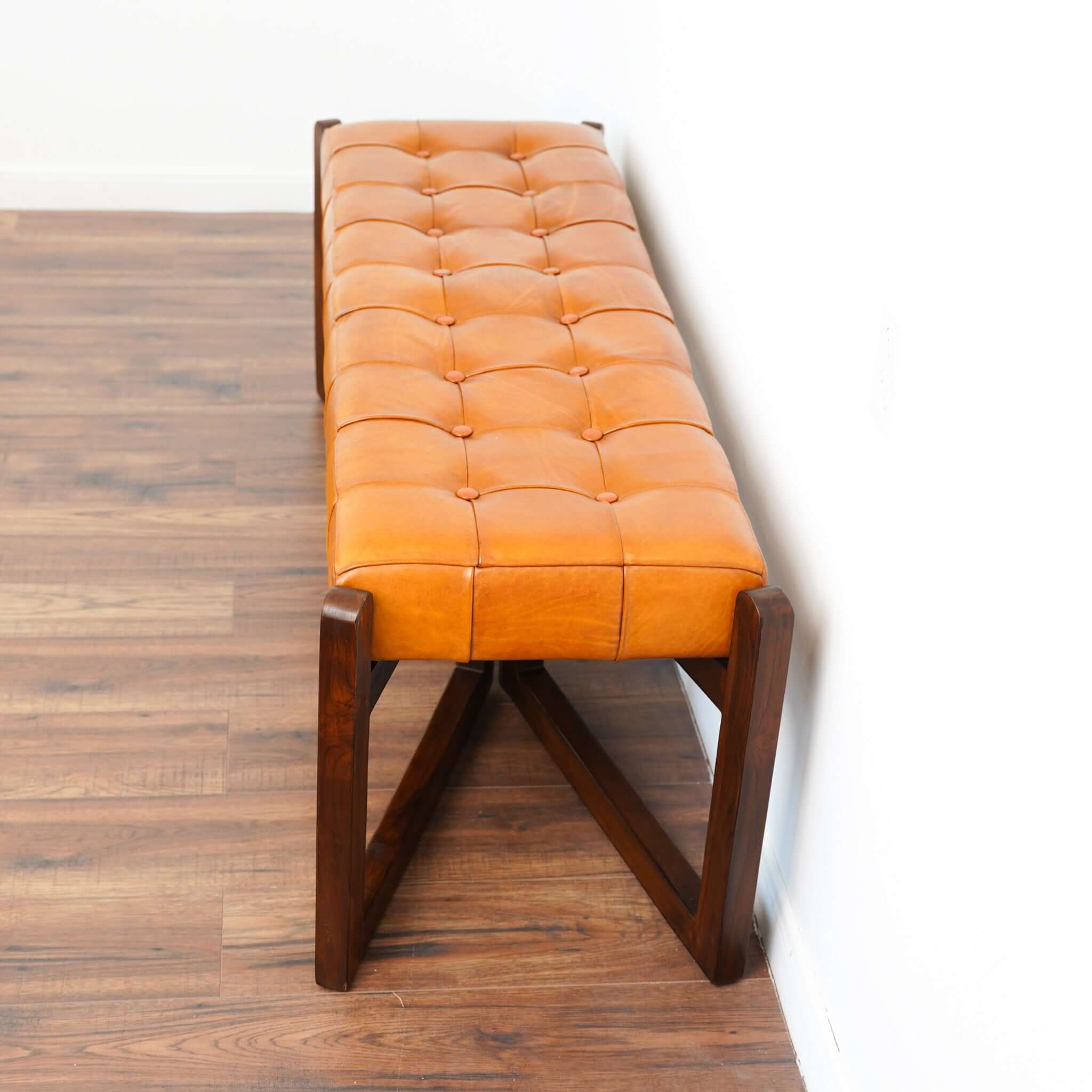 Darla Tan Leather Bench