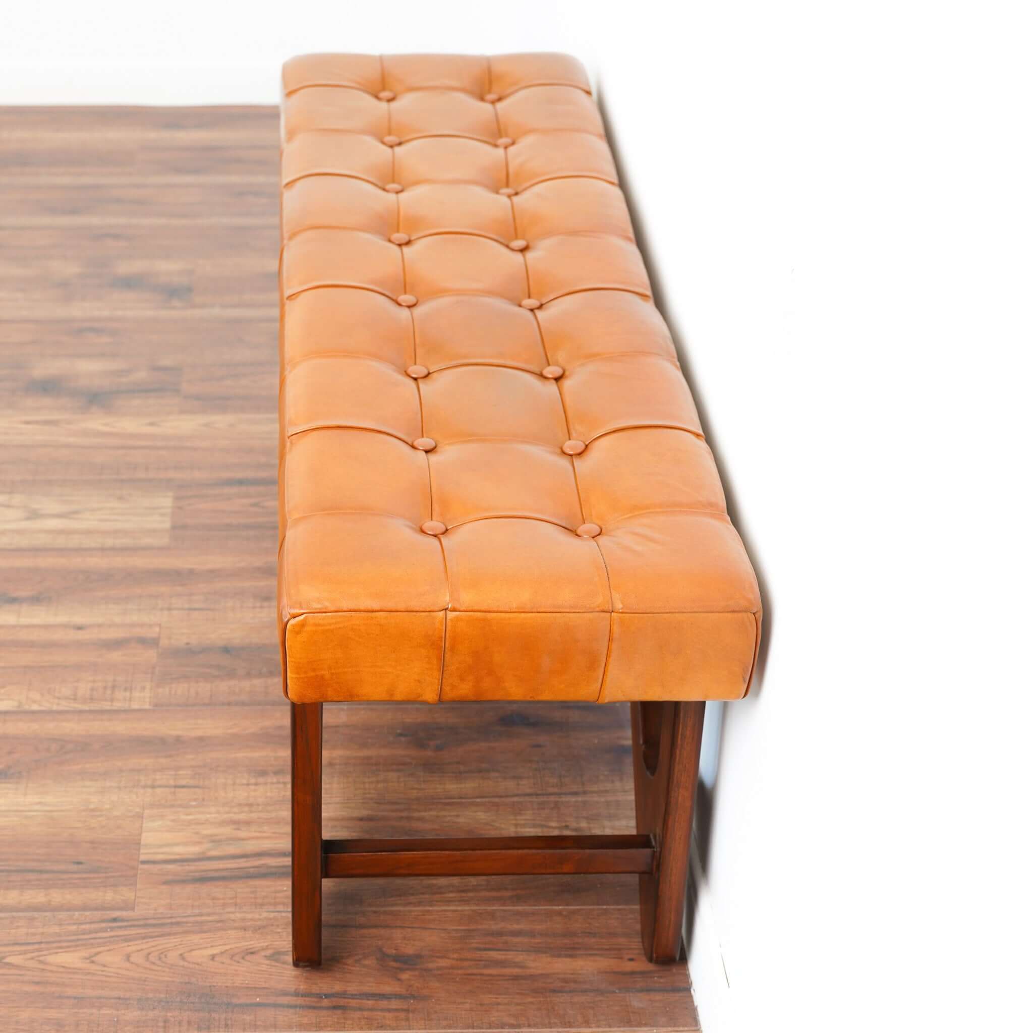 Ansa Tan Leather Bench