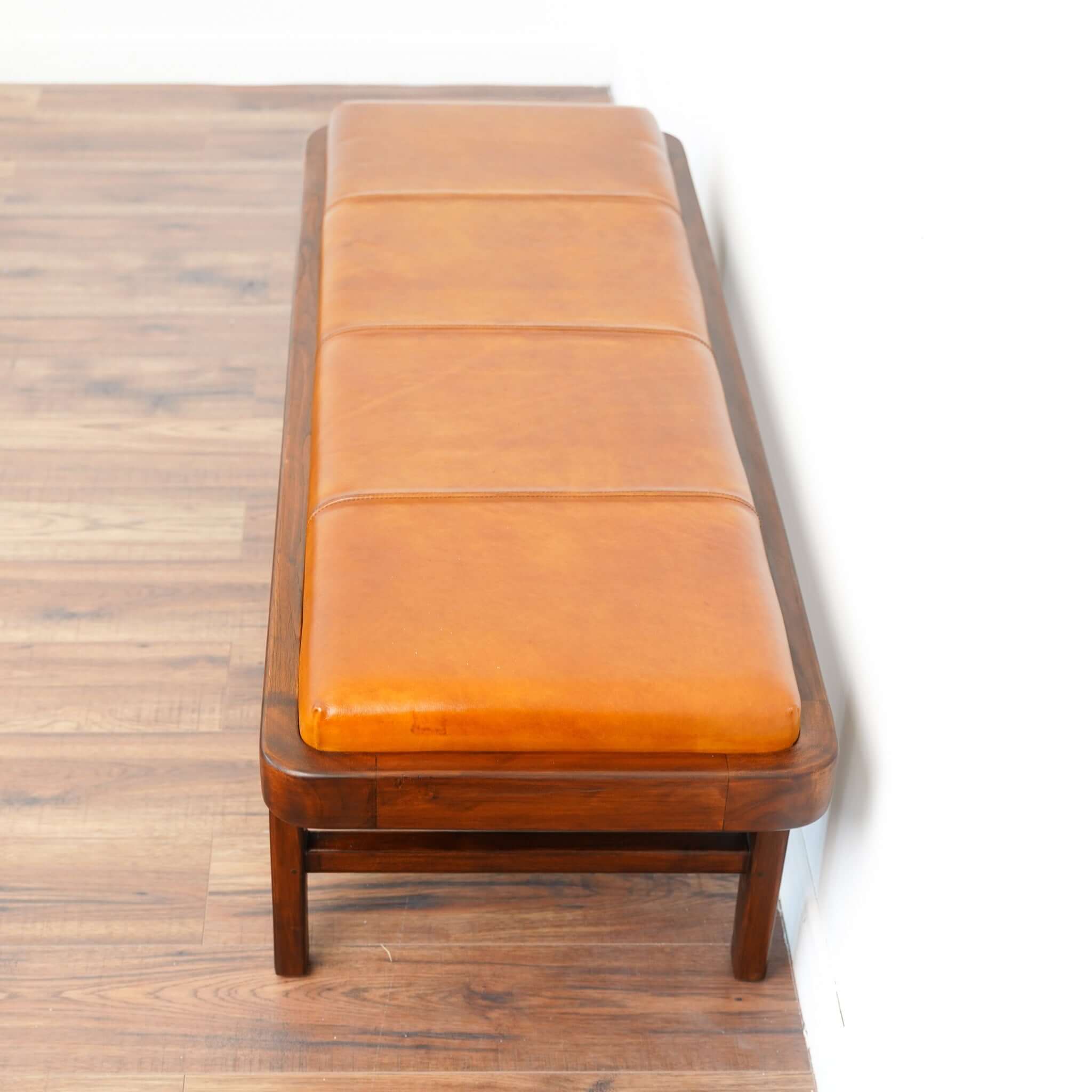 Lennox Tan Leather Bench