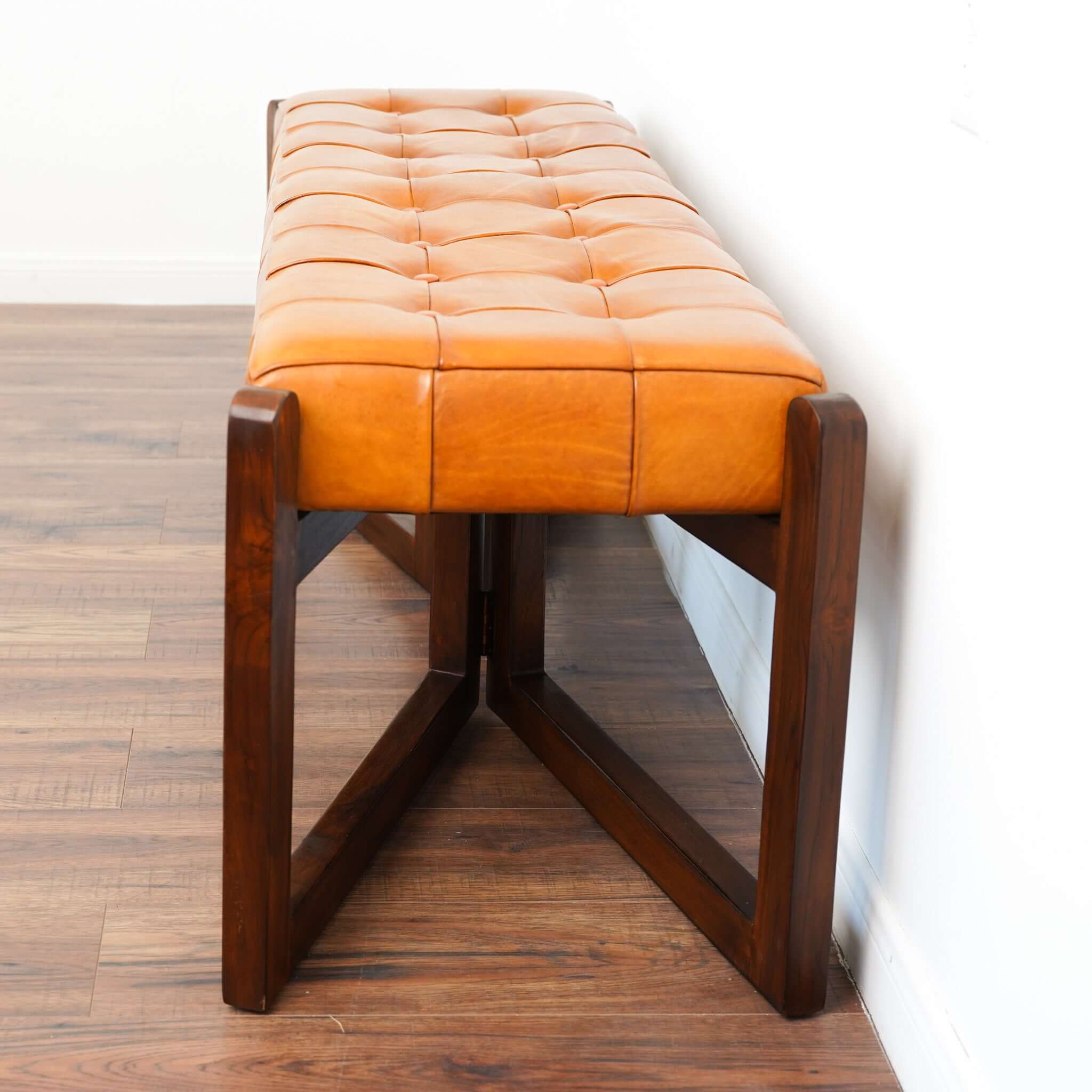 Darla Tan Leather Bench