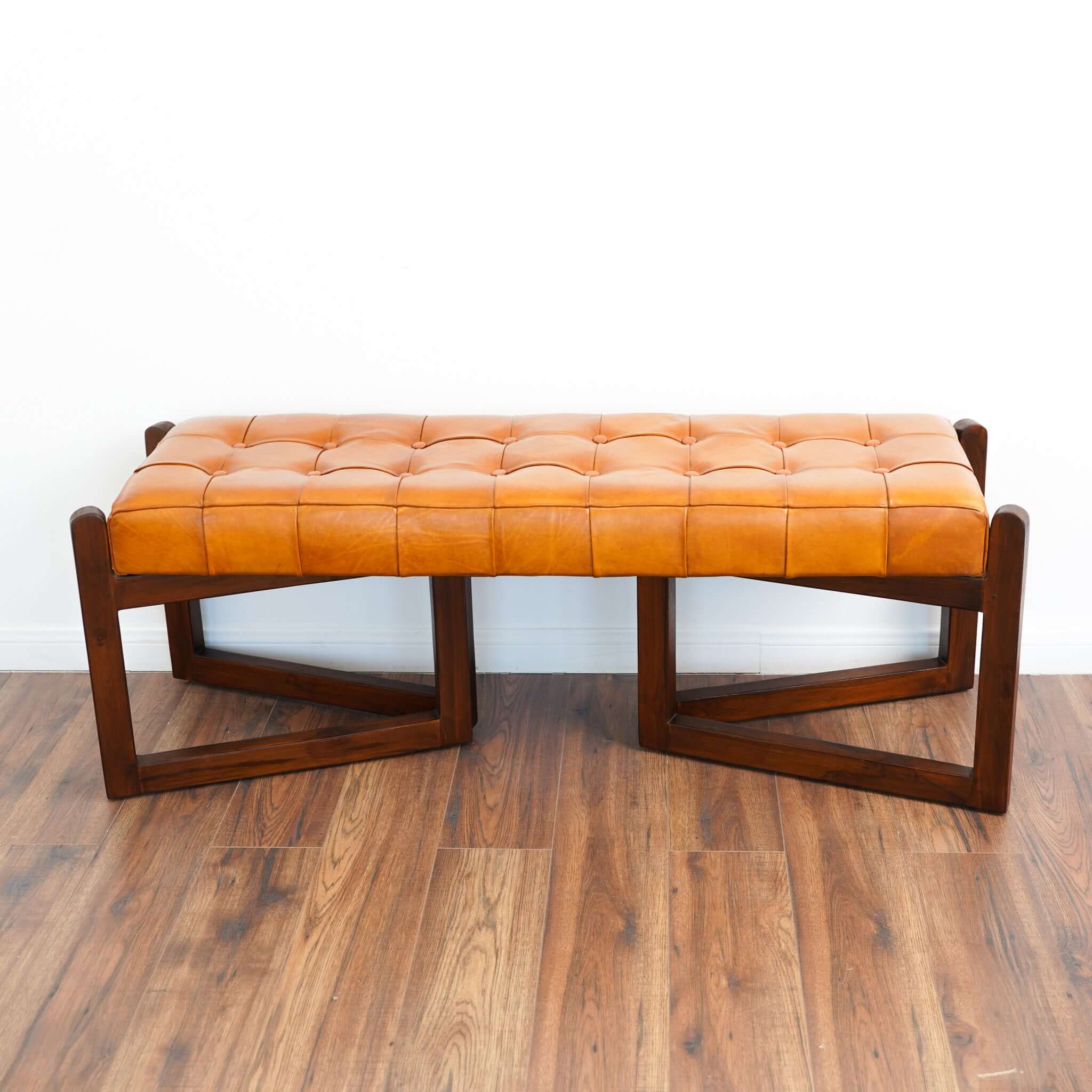 Darla Tan Leather Bench