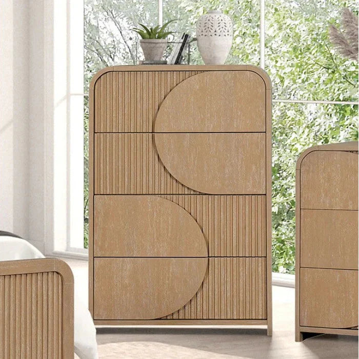 Tangentry Modern Natural Rubberwood Chest of Dresser by Furniture of America