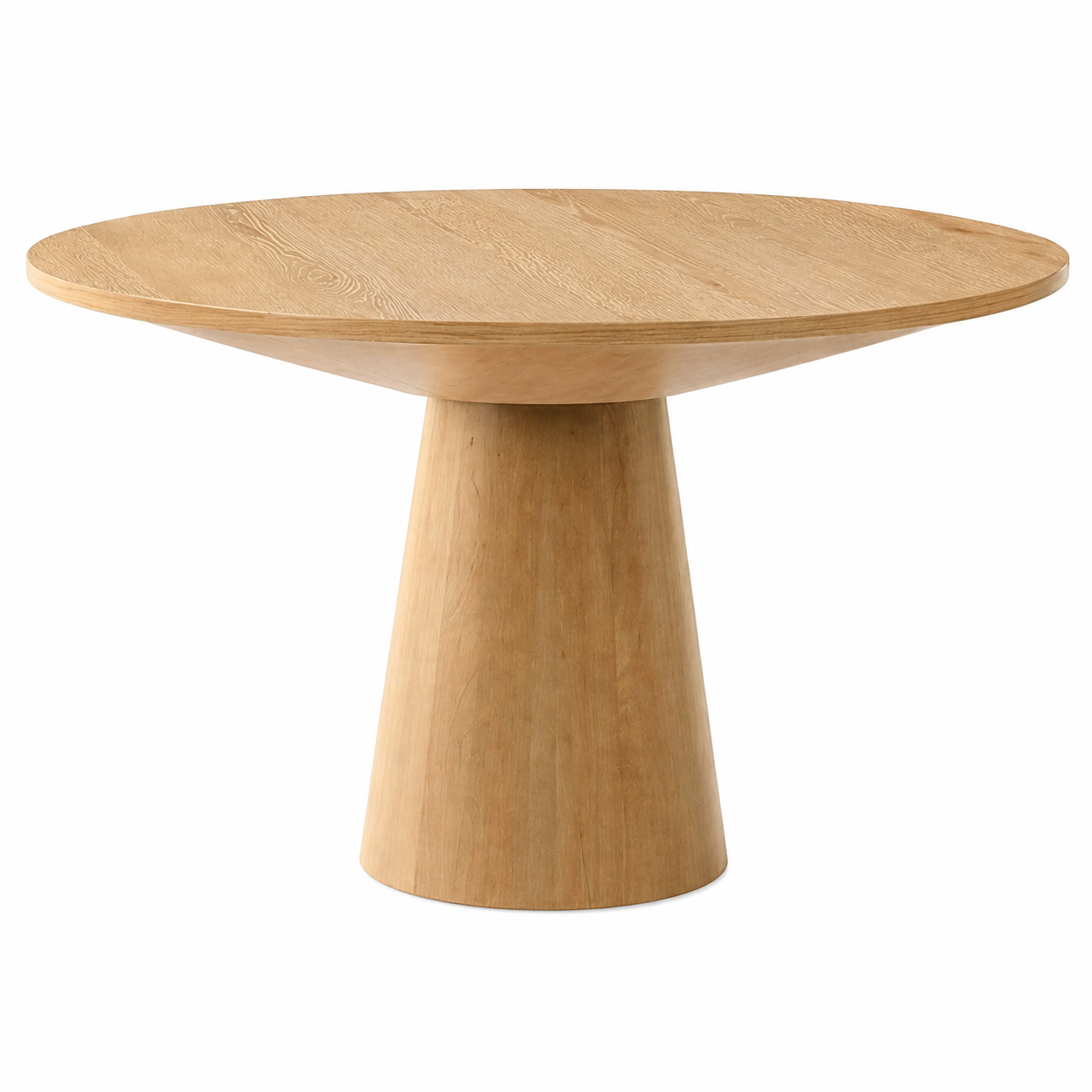 Tottenham Contemporary Oak Veneer 48-Inch Round Pedestal Dining Table