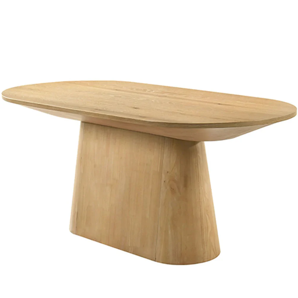 Tottenham Contemporary Oak Veneer 88-Inch Oval Pedestal Dining Table