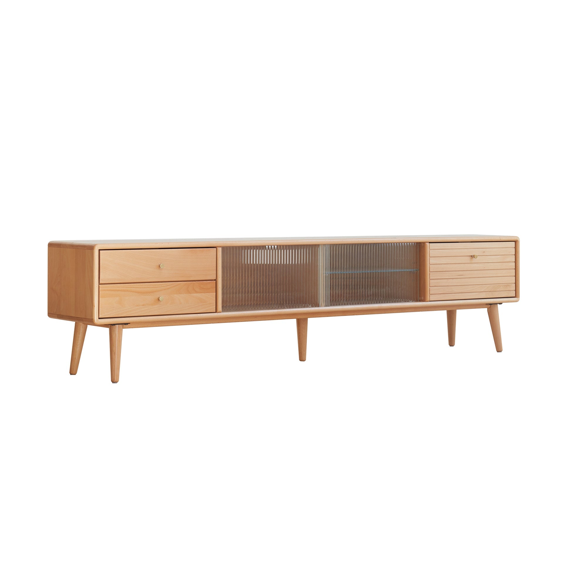 Trinell North America A Grade Solid Beech TV Cabinet With Chinese Changhong Glass Doors