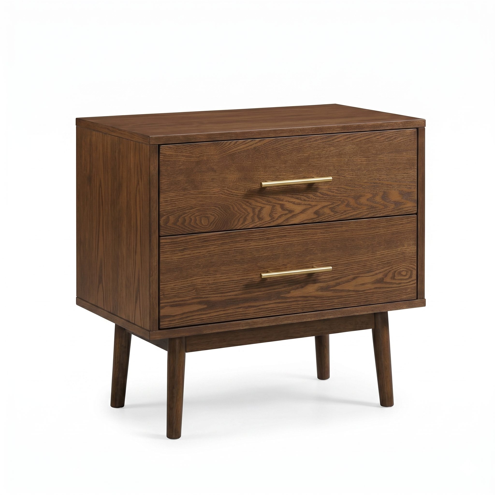 Tromso Mid-Century Modern Walnut Solid Wood Nightstand by Furniture of America