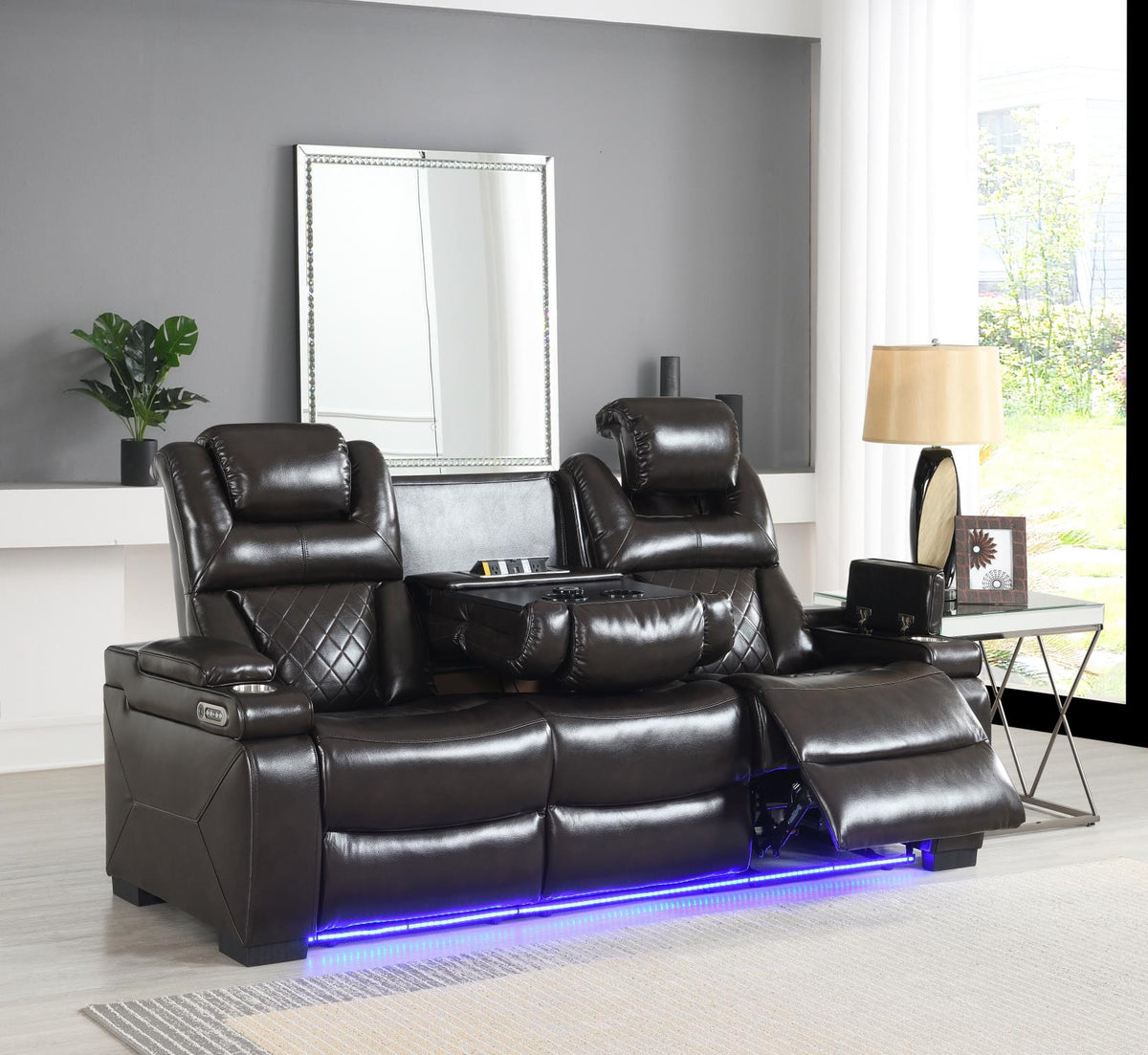 Dark Brown Power Reclining Sofa Collection