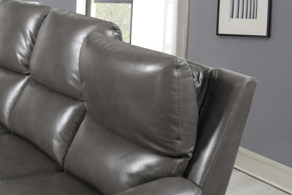 Gray Gel Leather Power Reclining Collection