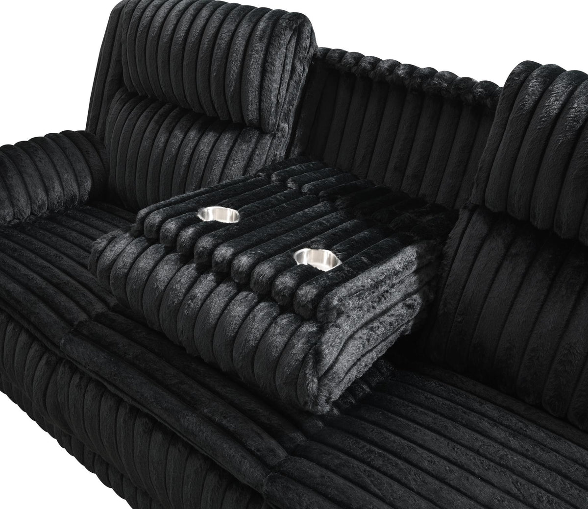 Black Corduroy Motion Sofa Collection