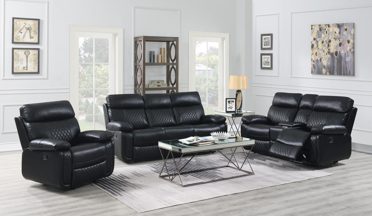 Black Motion Sofa Collection with Glider Chair