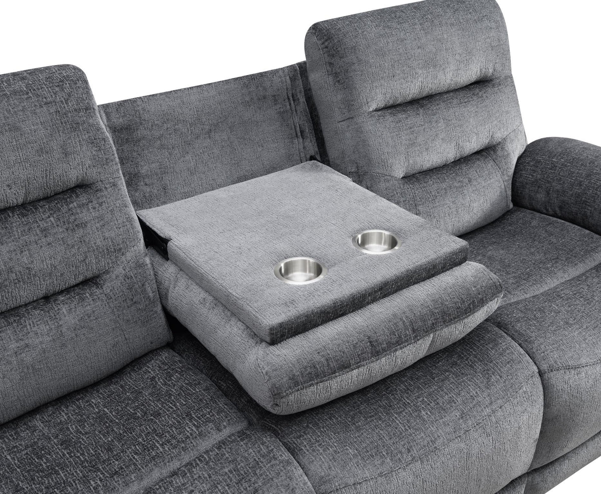 Gray Motion Sofa Collection with Glider Chair