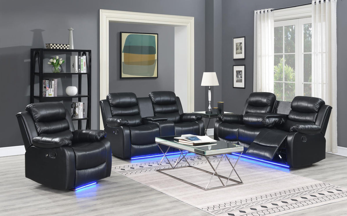 Black LED Motion Sofa Collection