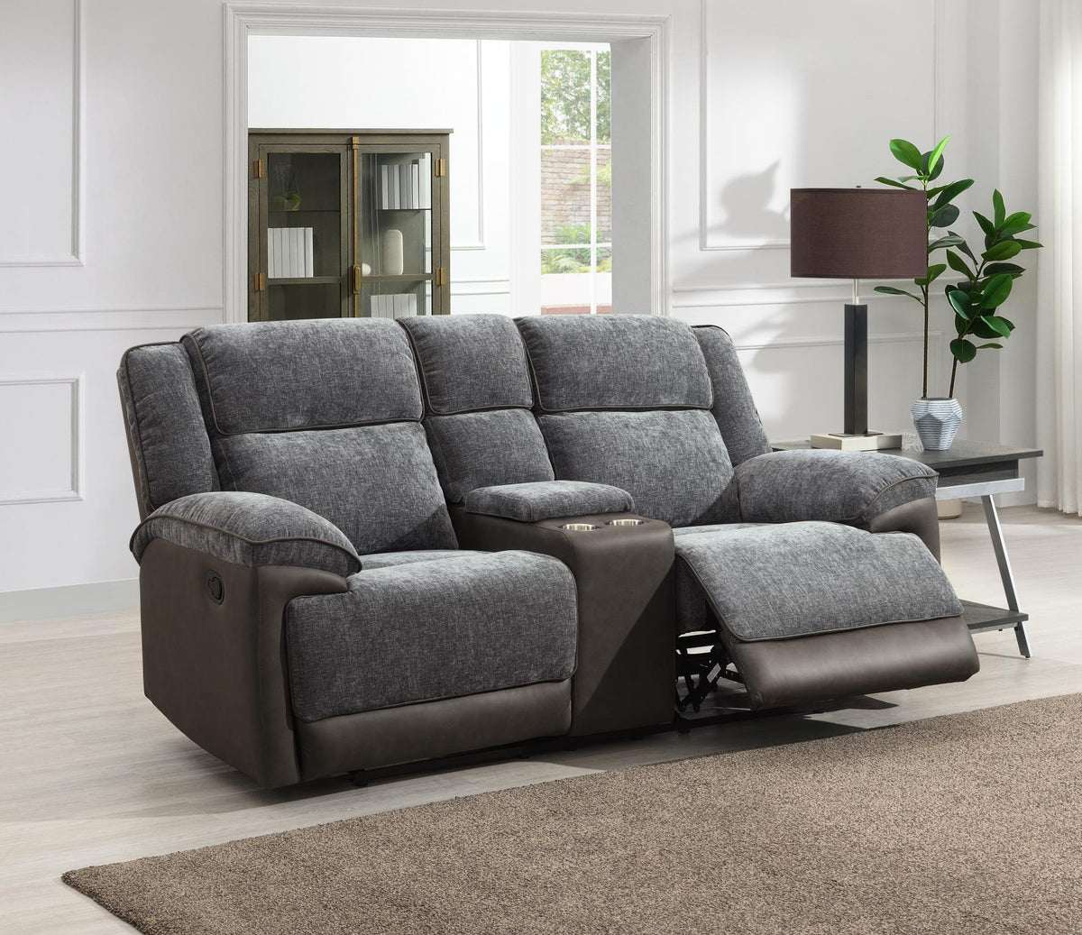 Gray Motion Sofa Collection with Glider Recliner