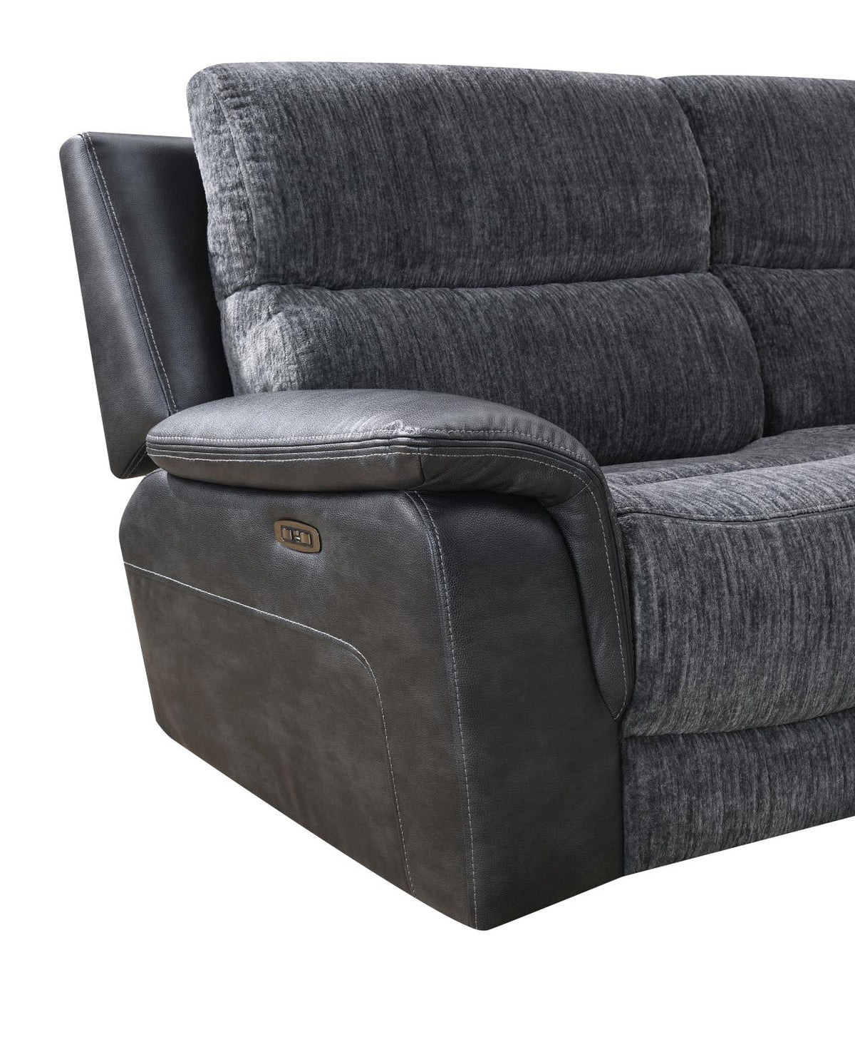 6-Piece Dark Gray Power Reclining Sectional with Power Headrest