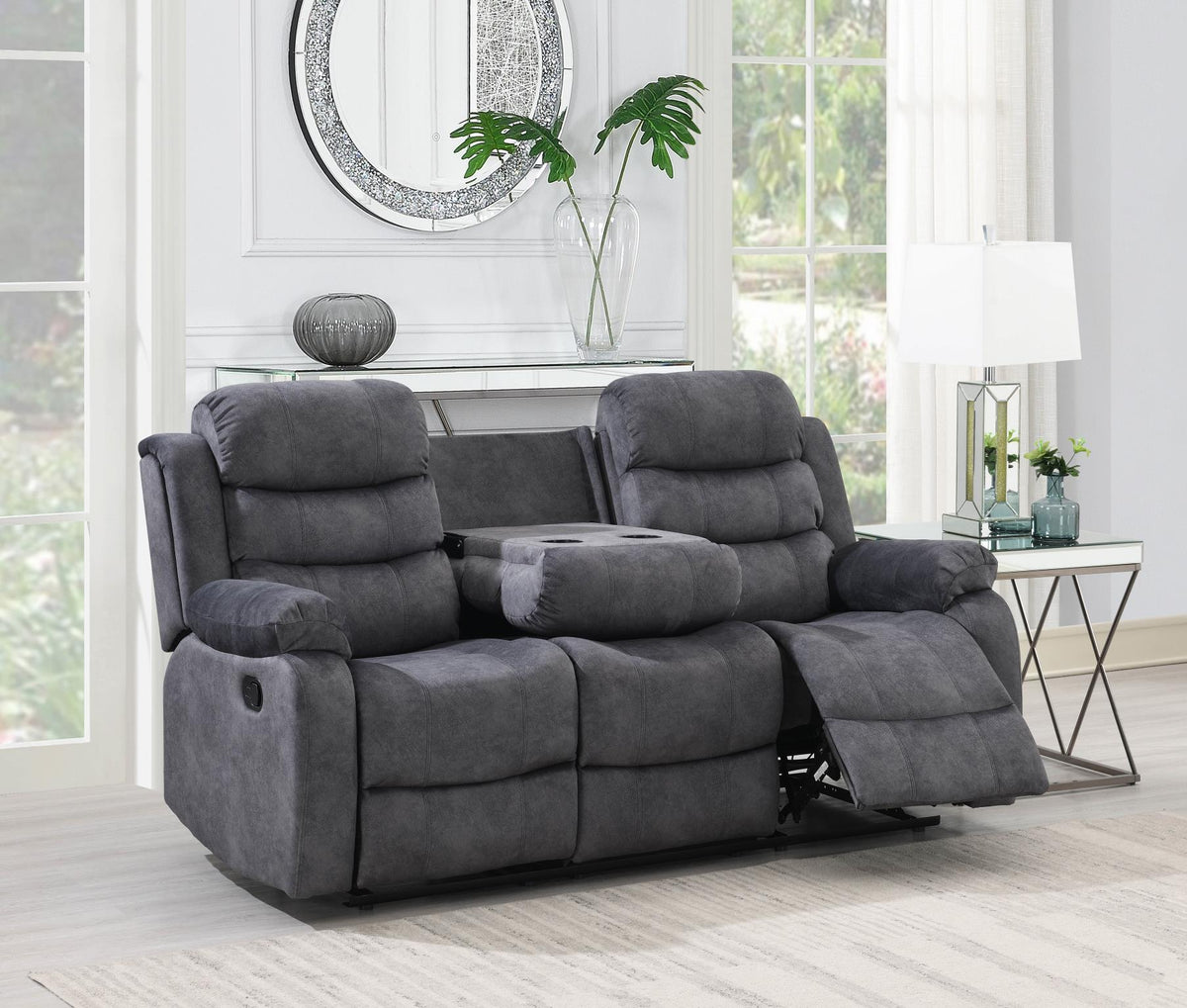 Gray Motion Sofa, Loveseat & Chair
